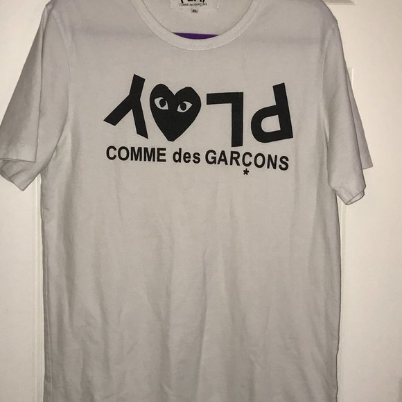 COMME DES GARÇONS PLAY PLAY - Logo Short Sleeve T Shirt - Size XL - CDG - Picture 13 of 15